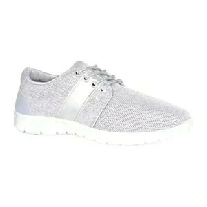 Bkelsi by Boohoo Emma Lace Up Silver Shimmer Trainer Size 9 US